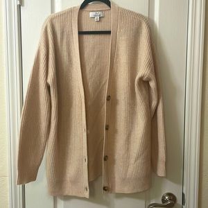 Magaschoni Cashmere beige NWOT cardigan sweater size L